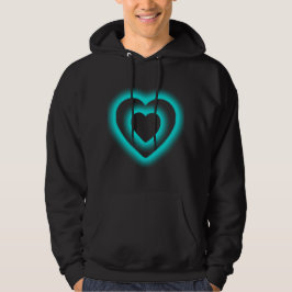 Dual Blue Heart Symbol Design Hoodie 