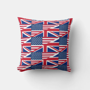 Dual Citizen American British Dekorativ kudde Flag