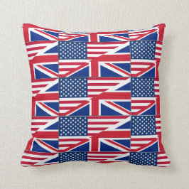 Dual Citizen American British Dekorativ kudde Flag