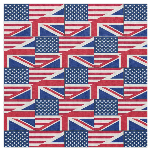 Dual Citizen American British Flagga Fabric Tyg (Prov)