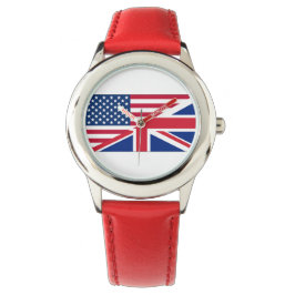 Dual Citizen American British Flagga Kids Watch Armbandsur