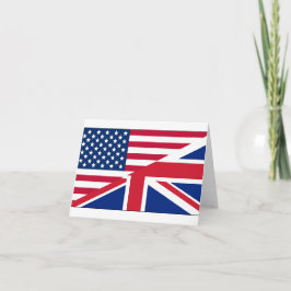 Dual Citizen American British Flagga Note Card Kort