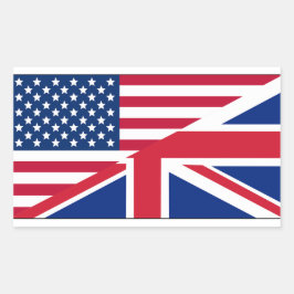 Dual Citizen American & British Flagga Sticker Rektangulärt Klistermärke
