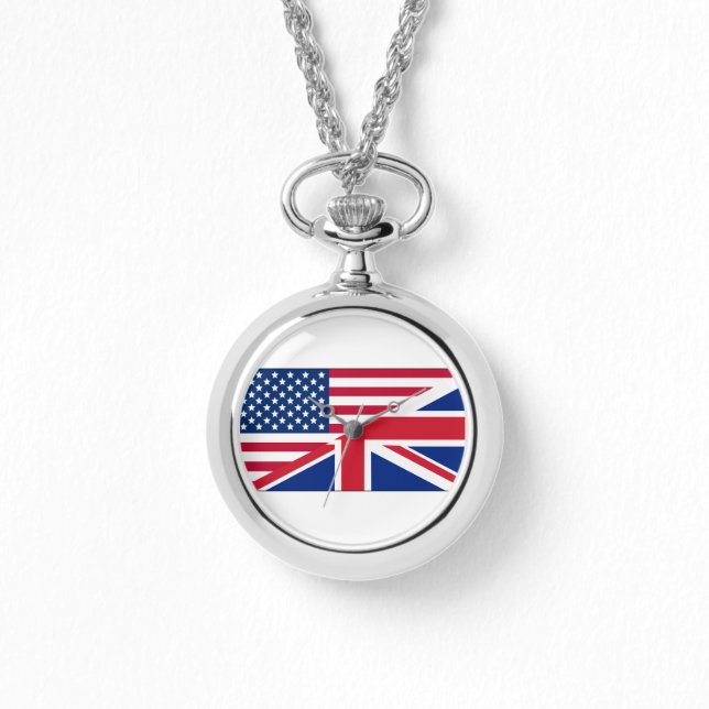 Dual Citizen American British Flagga Womens Watch Armbandsur (Framsida)