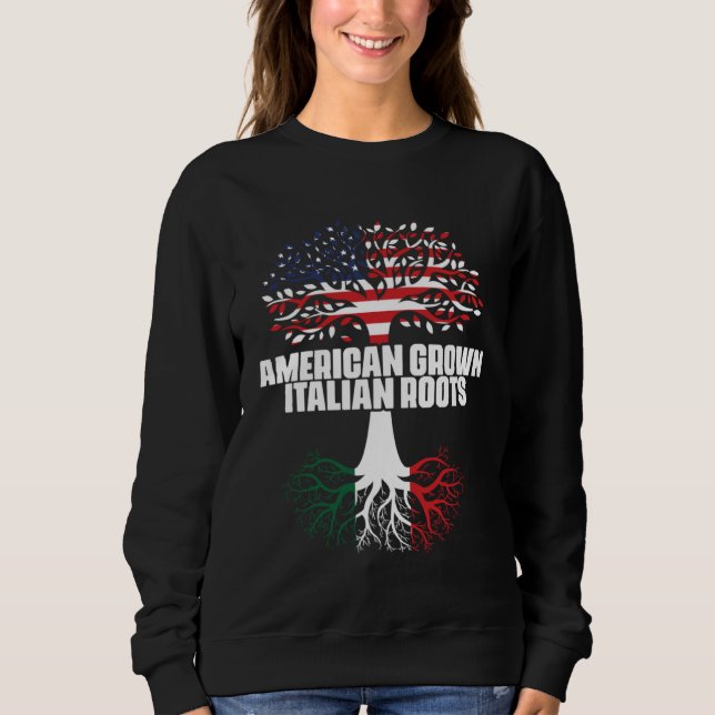 Dual Citizenship America Italy Flag Roots Italian  T Shirt (Framsida)
