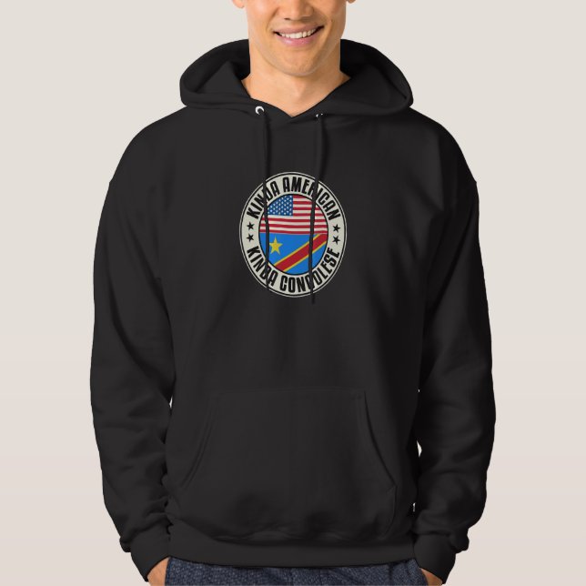 Dual Citizenship American Congolese Congo Usa Flag Hoodie (Framsida)