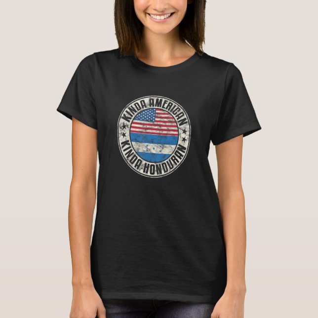 Dual Citizenship American Honduran Honduras Flag U T Shirt (Framsida)