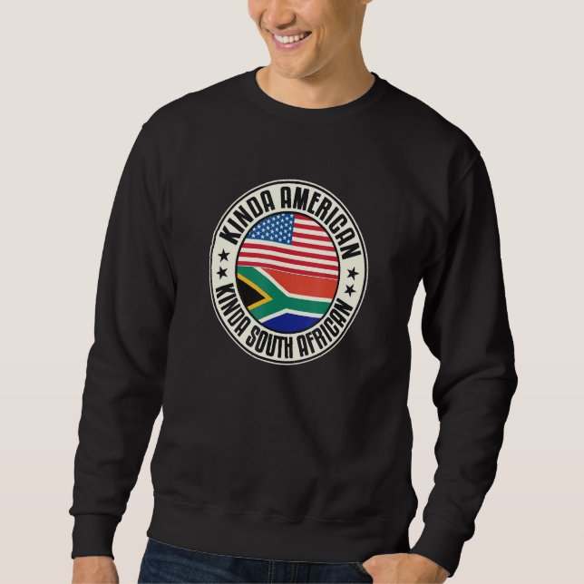Dual Citizenship American South African Africa Usa Lång Ärmad Tröja (Framsida)