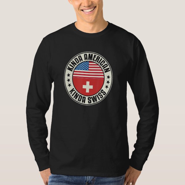 Dual Citizenship American Swiss Switzerland Usa Fl T Shirt (Framsida)