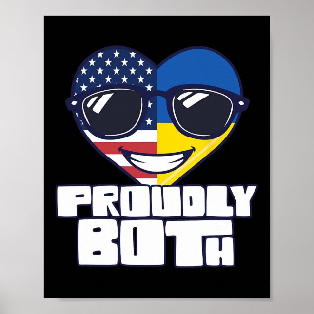 Dual Citizenship Proudly Both Usa Ukraine  Poster (Framsidan)