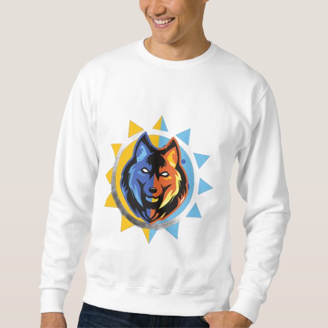 Dual Color Wolf Sweatshirt (Framsida)