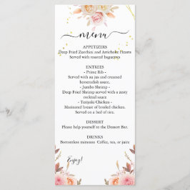 Dual Dahlia & Ro Bröllop Menu Meny