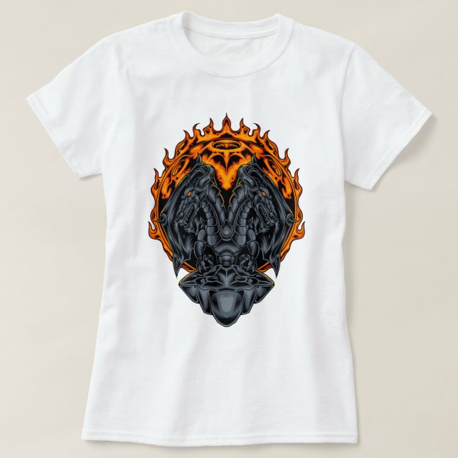 Dual Dragon Inferno T Shirt (Design framsida)