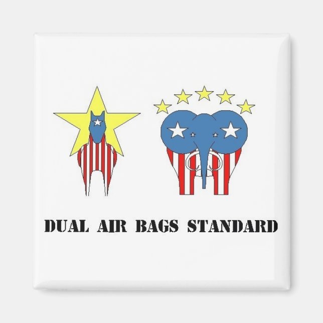 DUAL LUFT BAGS STANDARD POLITISK MAGNET DEMOCRAT (Framsidan)