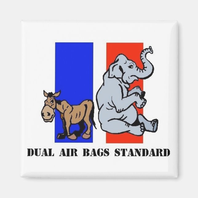 DUAL LUFT BAGS STANDARD POLITISK MAGNET DEMOCRAT (Framsidan)