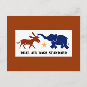 DUAL LUFT BAGS STANDARD POSTCARD DEMOCRAT VYKORT