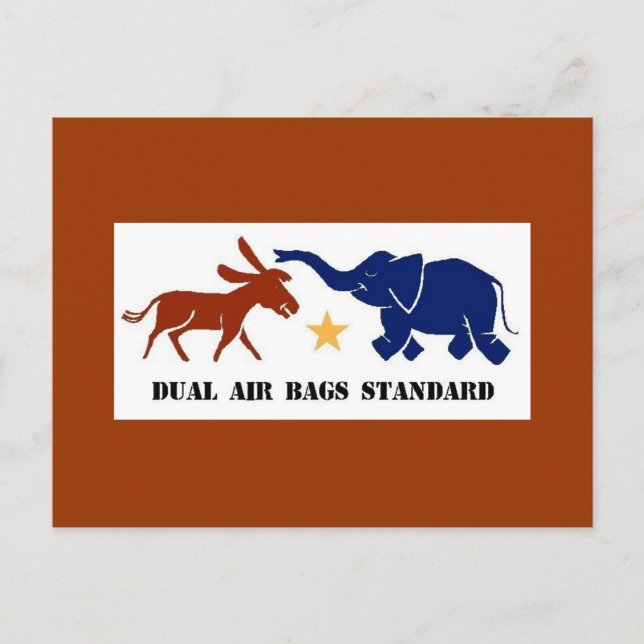 DUAL LUFT BAGS STANDARD POSTCARD DEMOCRAT VYKORT (Framsida)