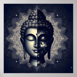 Dual Nature Buddha Mandala - Kosmisk Zen-upplysnin Poster