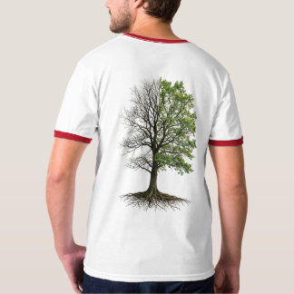 Dual Nature Tree of Life Split Design T Shirt