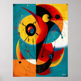 Dual Orbit – Mid-Century Geometrisk Symmetri Vägg  Poster