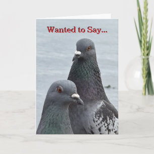 "Dual Pigeons"-kort för HEJ-hälsning Inbjudan