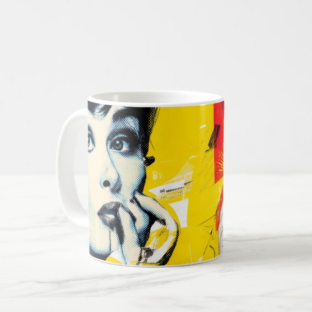 Dual pop art portrait  kaffemugg (Framsida vänster)