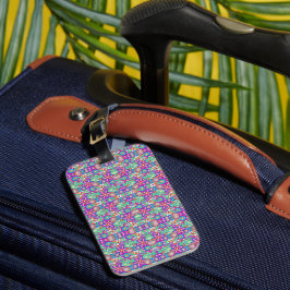 Dual-sided luggage tag with a colorful geometric  bagagebricka