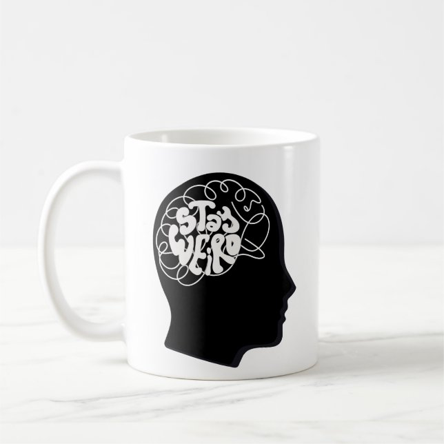 Dual-Sided "Stay Weird" Concept Brain Swirl Coffee Kaffemugg (Vänster)