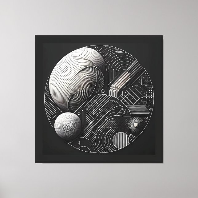 Dual Sphere Composition Canvastryck (Framsida)