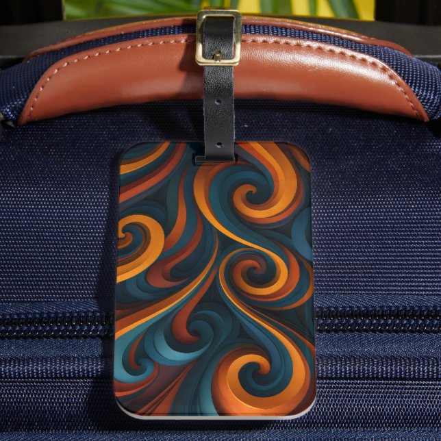 Dual-Tone Swirls Pattern Bagagebricka (Framsida Insitu 2)