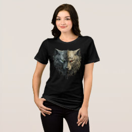 Dual Wolf Spirits – Light & Dark Totem Art T Shirt
