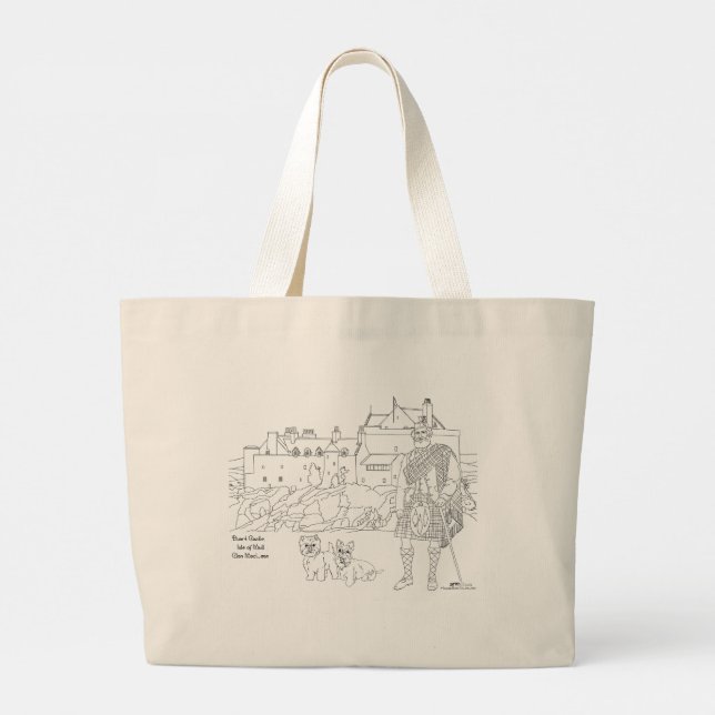 Duart Castle Isle of Mull Skottland Tote Bag Jumbo Tygkasse (Baksida)