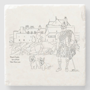 Duart Castle ön Mull Skottland Stenunderlägg