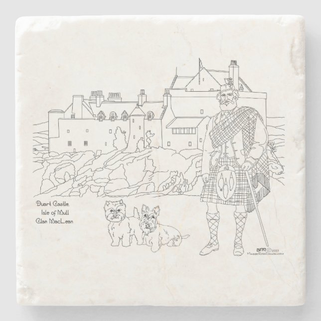 Duart Castle ön Mull Skottland Stenunderlägg (Framsidan)