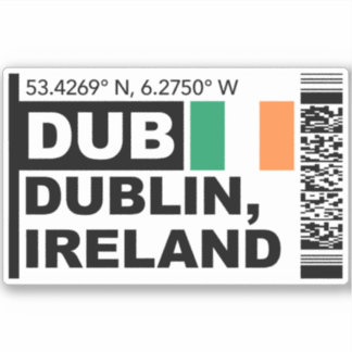 DUB Dublin Boarding Pass - Ireland Travel Klistermärken