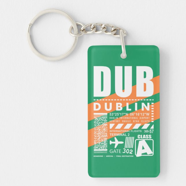 DUB Dublin flygplats Nyckelring (Framsidan)