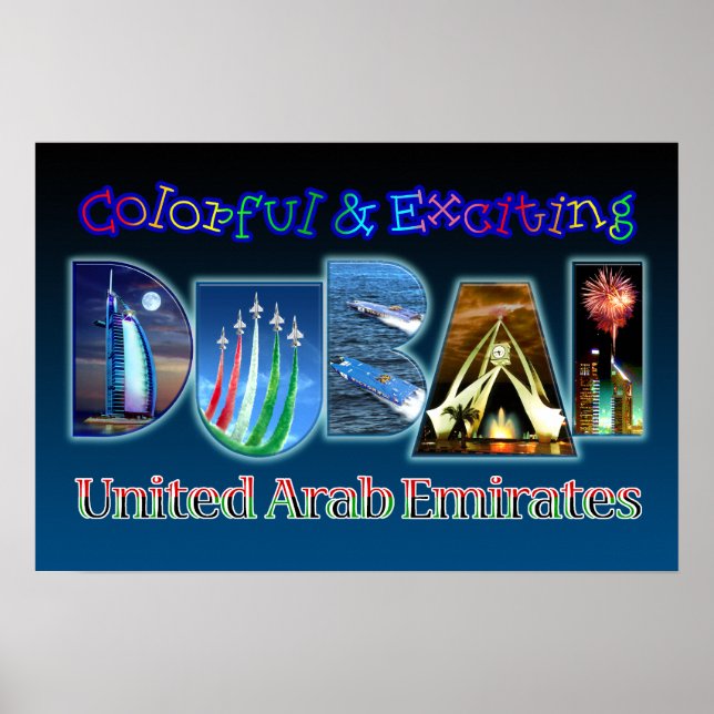 Dubai är färglös och spännande poster (Framsidan)