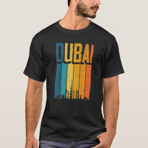 Dubai Arab Emirates Retro Vintage Sunset Skyline D T Shirt
