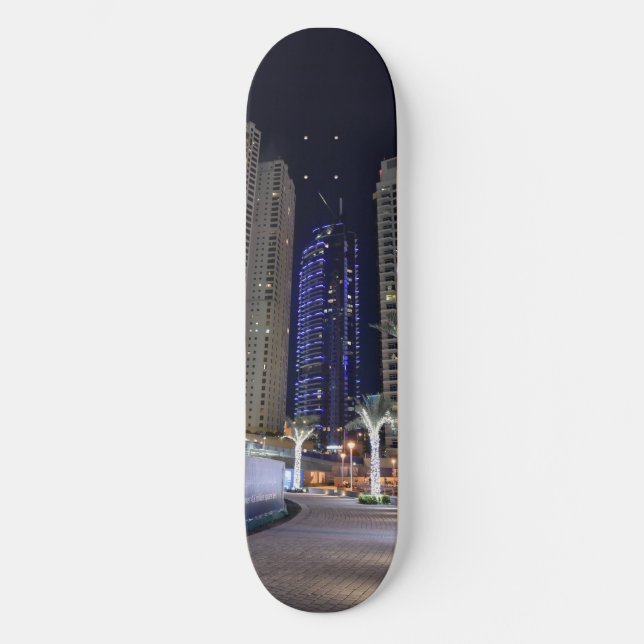 Dubai arkitektur på natten skateboard bräda 21,5 cm (Framsida)