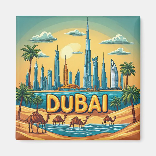 🧲 Dubai-äventyrsminne från UAE 🏙️ Magnet (Framsidan)