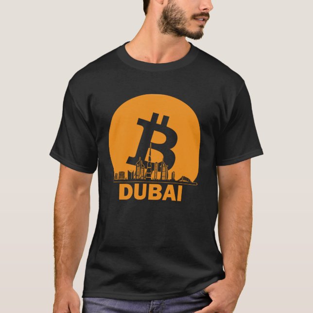 Dubai Bitcoin Maximalist Bitcoin Dubai Skyline T Shirt (Framsida)