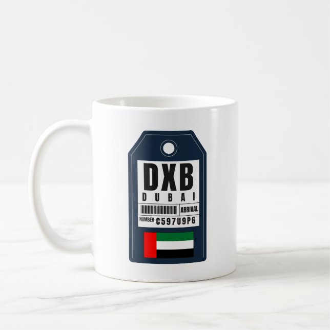 Dubai Boarding Pass - Förenade Arabemiraten DXB Kaffemugg (Vänster)