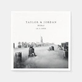 Dubai Bröllop Anpassningsbar Photo Cocktail Napkin Pappersservett