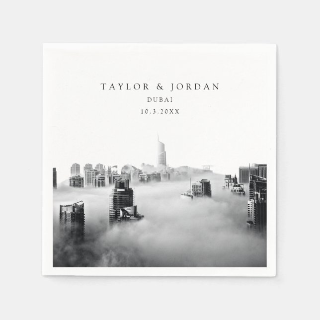 Dubai Bröllop Anpassningsbar Photo Cocktail Napkin Pappersservett (Framsidan)