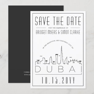 Dubai Bröllopsdekorationsstil Siluett Spara datume Inbjudningar