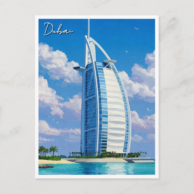 Dubai Burj Al Arab UAE Travel Vykort (Framsida)