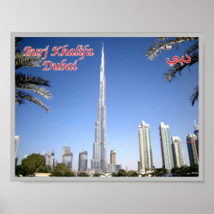 Dubai - Burj Khalifa - Den minsta skyscraperna - Poster