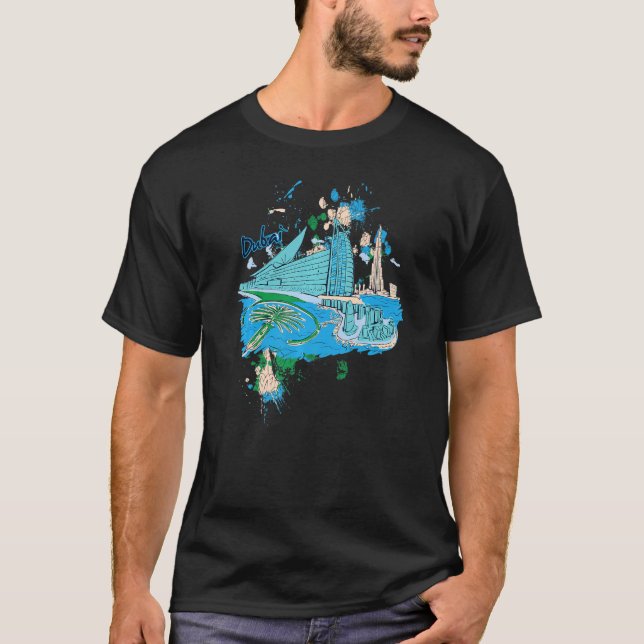 Dubai Burj Khalifa Förenade Arabemiraten T Shirt (Framsida)