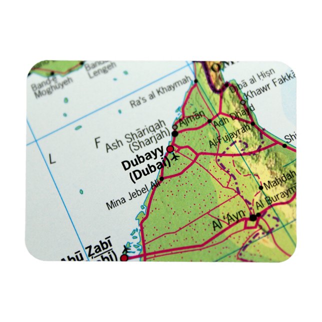 Dubai City Karta Magnet (Horisontell)