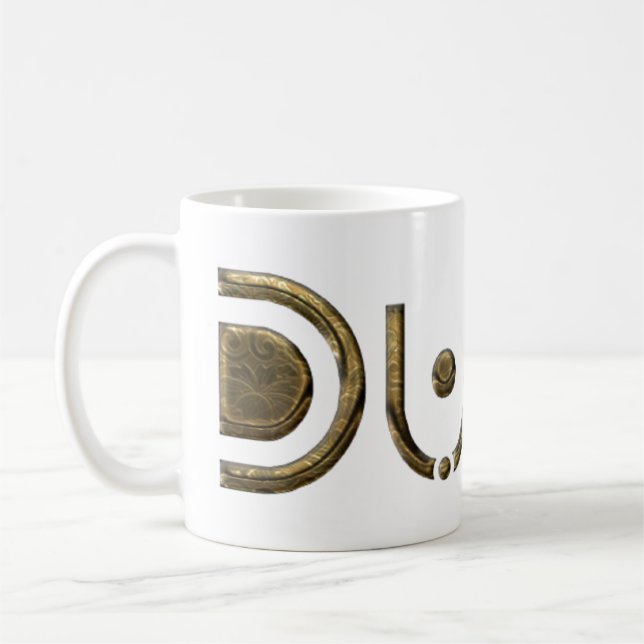 Dubai City UAE Elegant Golden Typography Kaffemugg (Vänster)
